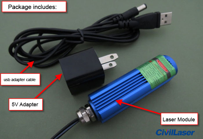 515nm/520nm 50mW~150mW Focus Adjustable Grass Green Laser Module